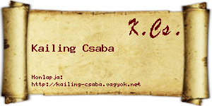 Kailing Csaba névjegykártya