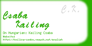 csaba kailing business card